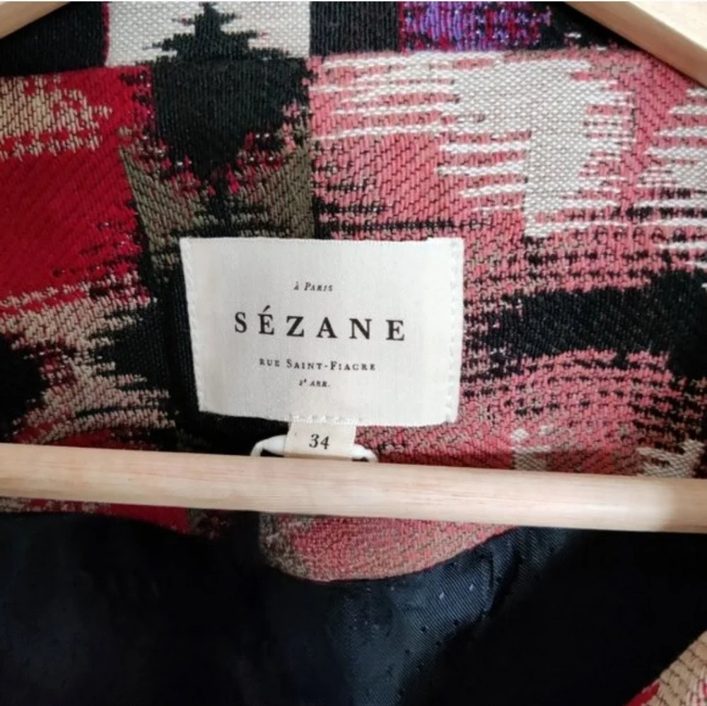 SÉZANE Leo Aztec Rose Pink Purple Jacquard Oversized Jacket New Without Tag RARE